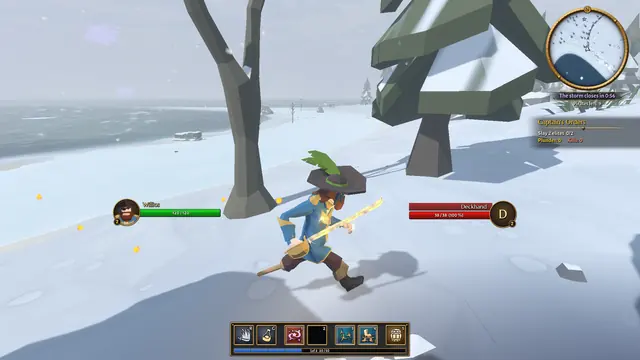 Fighting a deckhand on Frost Isle