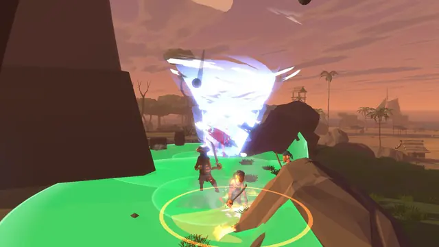 A tornado spell at sunset on Tortuga